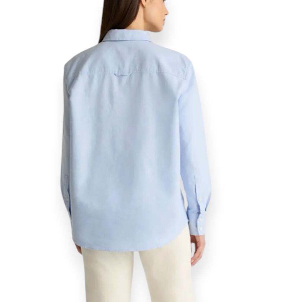 NWOT Quince Organic Cotton Relaxed Oxford Shirt Pale Blue Women’s Large - Picture 3 of 10